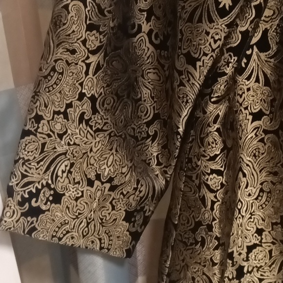 FINAL PRICENWOT Coldwater Creek black/gold mock neck foliage/floral print jacket - Picture 6 of 14